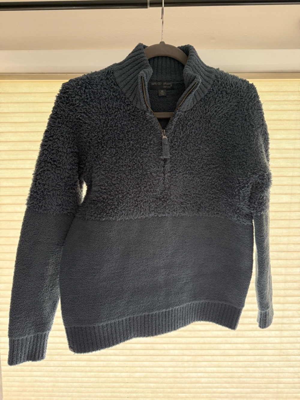 Barefoot dreams cozychic Half-Zip Sherpa Pullover Sweater - teal